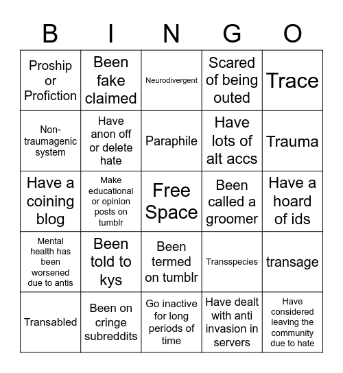 Radqueer Bingo Card
