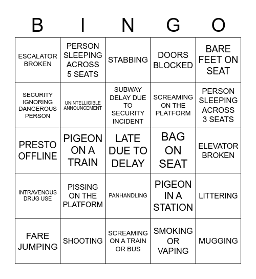 2023 TTC BINGO Card