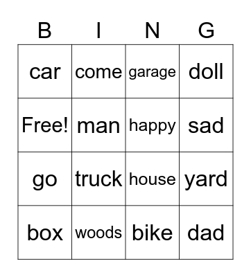 PF 500 Bingo Card