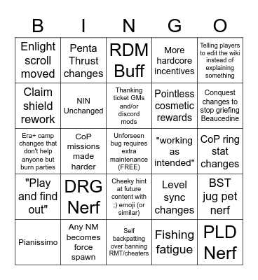 1.1 Patch Notes Bingo Card