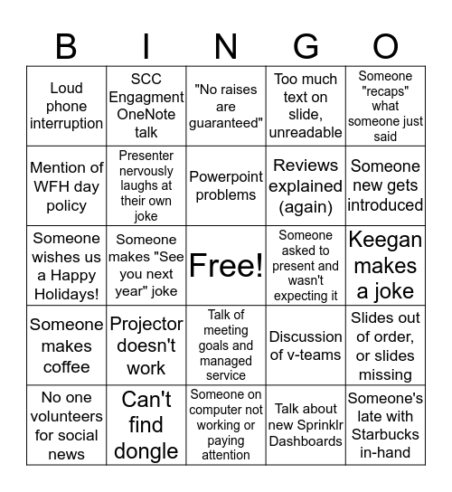 All-Hands Bingo! Bingo Card