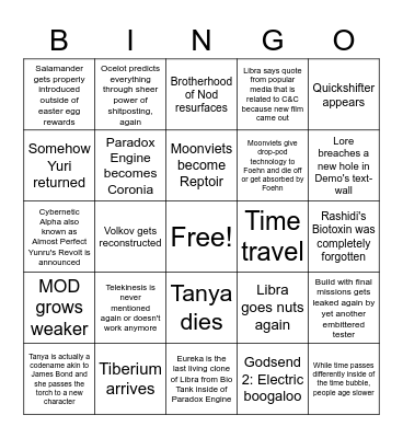 Mental Omega Act 3 Bingo Card