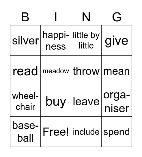 4a L 35-36 Bingo Card