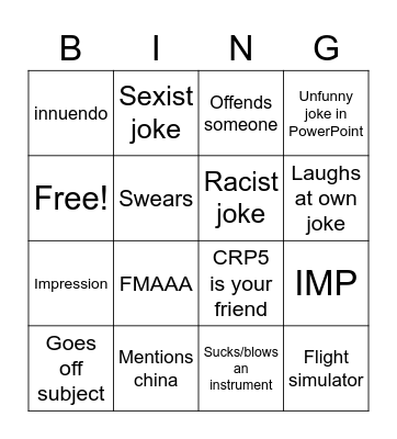 Pete bingo Card