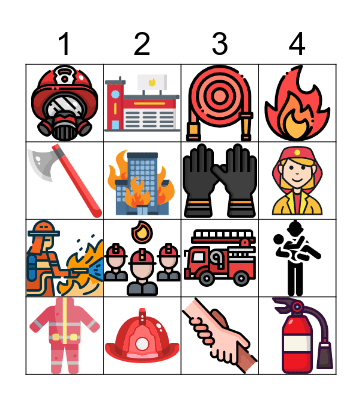 Los Bomberos y las profesiones Bingo Card