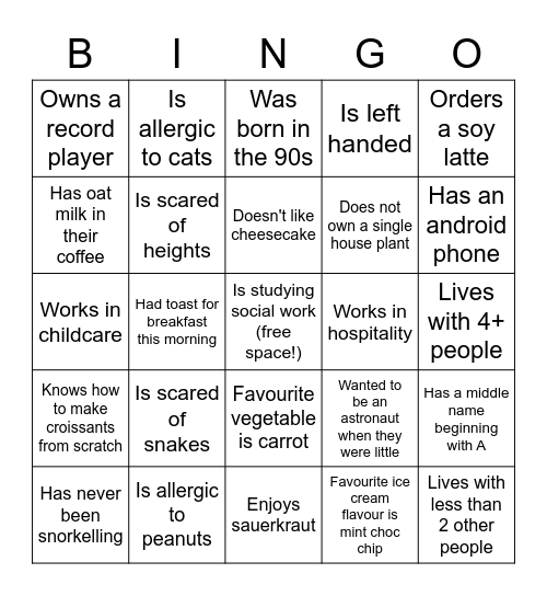 Find someone who ... Bingo Card