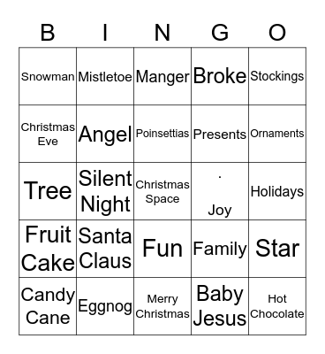 Christmas Bingo Card