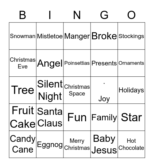 Christmas Bingo Card