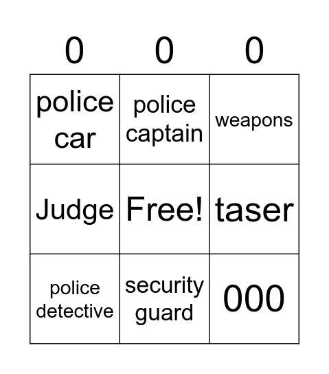 police related Bingo Card