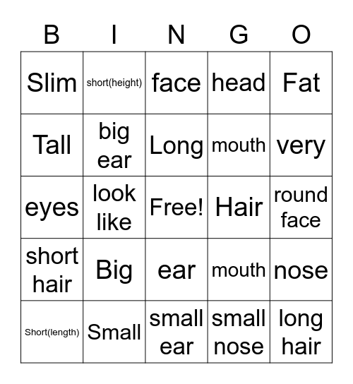 Lesson 6 Bingo Card
