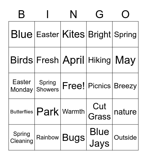 Spring (ESTATES BINGO) Bingo Card