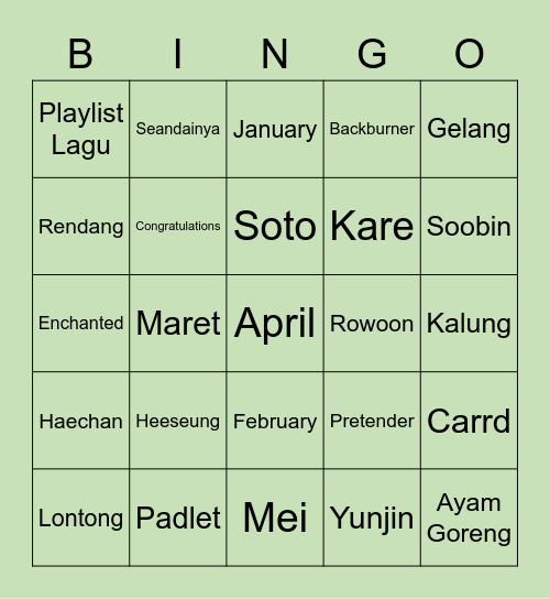 TapeOfHyunsuk Bingo Card