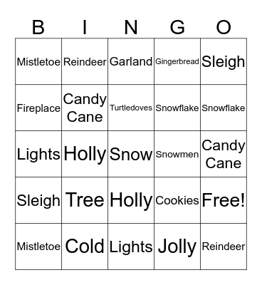 Christmas Bingo Card