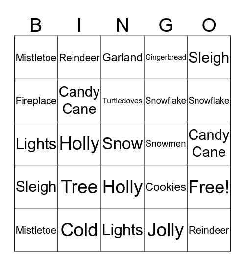 Christmas Bingo Card