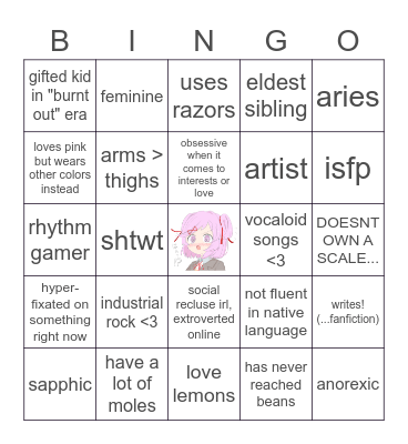 heiress :3 Bingo Card