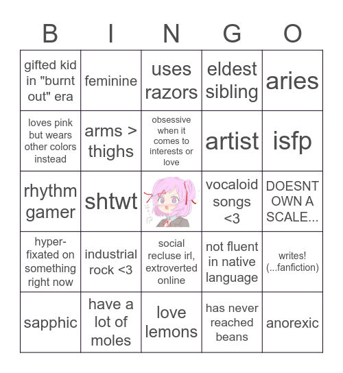 heiress :3 Bingo Card