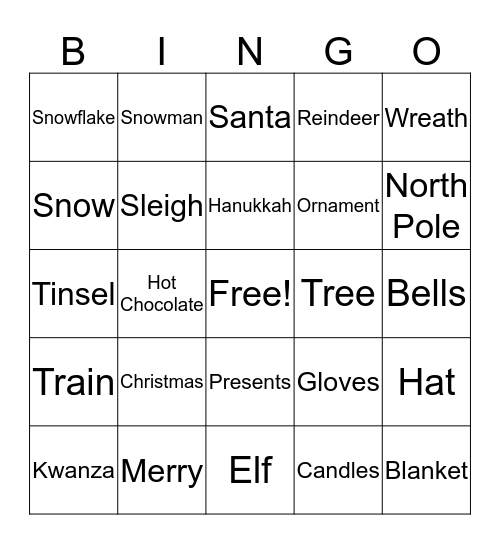 Holiday Bingo Card
