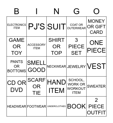 CHRISTMAS BINGO Card