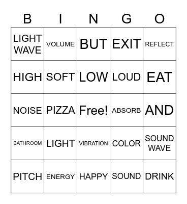 March Vocabulary Bingo Card