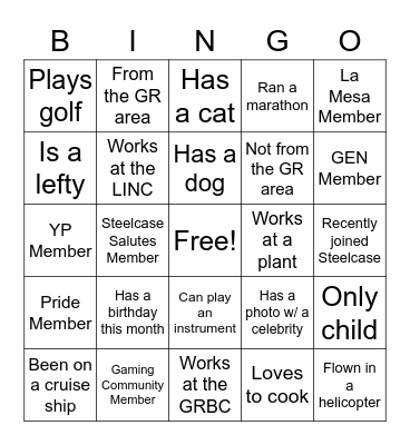 B.I.G. Bingo Card