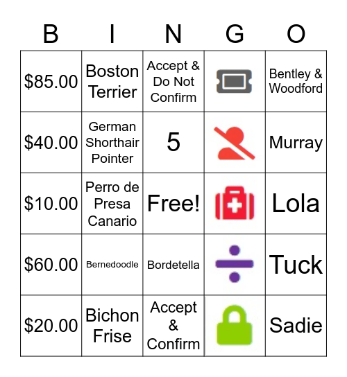 Downtown Dog BINGO Card