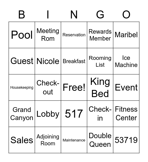 Radisson Bingo Card