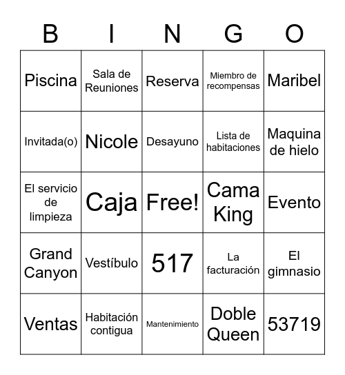 Radisson Bingo Card