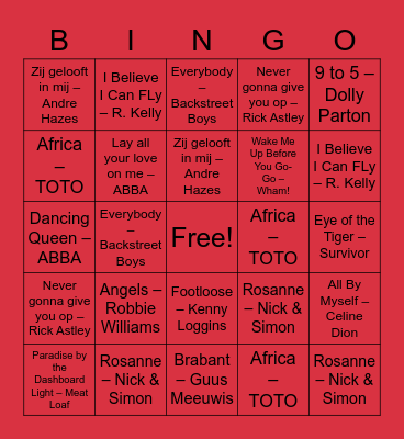 Blended Bingo Card