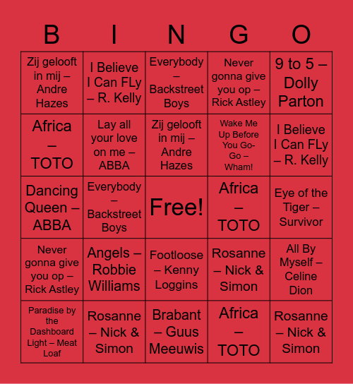 Blended Bingo Card