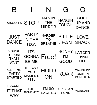 POP HITS COVER ALL Bingo Card