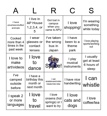 ALRCS Bingo Card