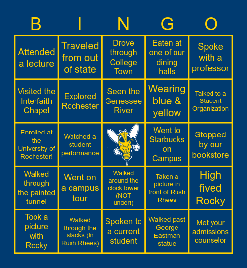 YellowJacket Experience! Bingo Card