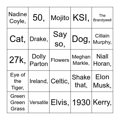 Club 21 Bingo Card