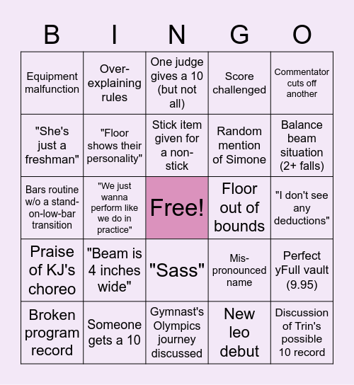 NCAA Regionals BINGO! Bingo Card