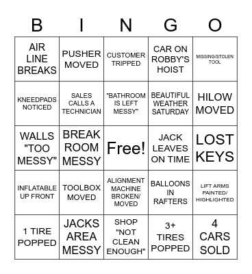 CAR SALE WEEKEND Bingo Card
