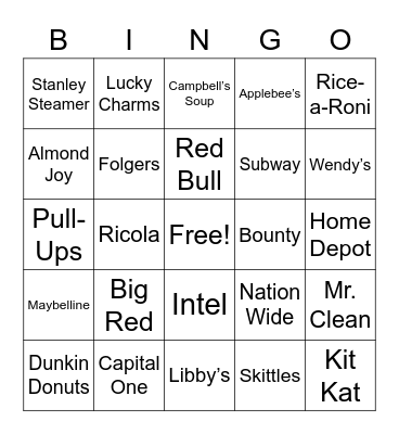 TV Jingles & Commercials Bingo Card