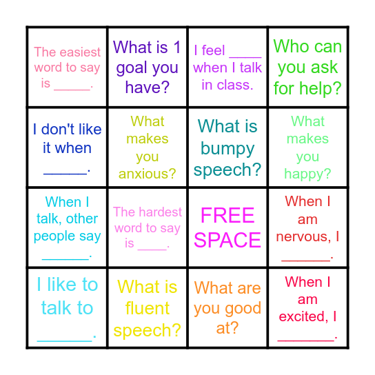 How do I feel? BINGO Card