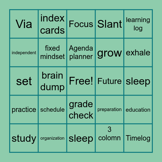 Avid Bingo Card