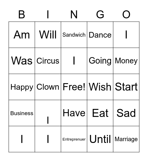 Enactus CBU Bingo Card
