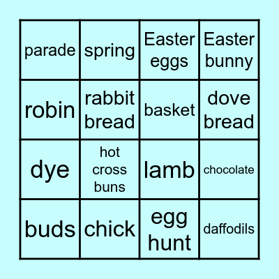 Easter Bingo Card