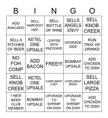 SERVER BINGO Card