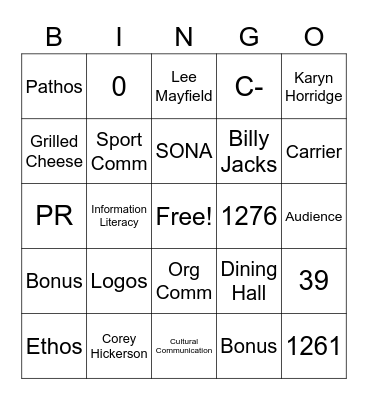 LPH Bingo Card