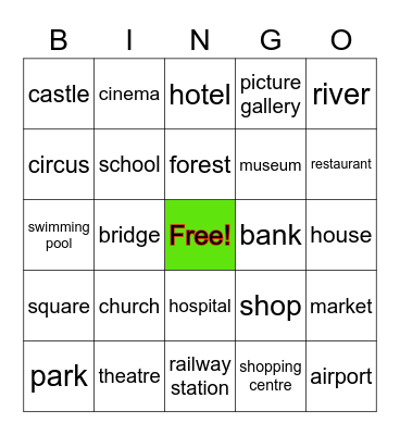 City places Bingo Card