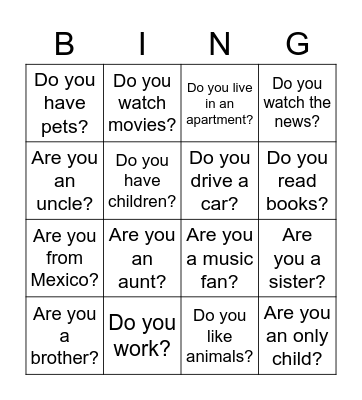 Find Someone Who... Bingo Card