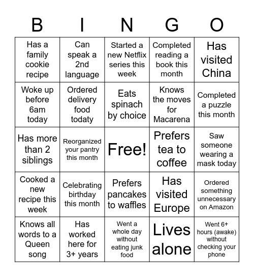 Hmmm.... Bingo Card