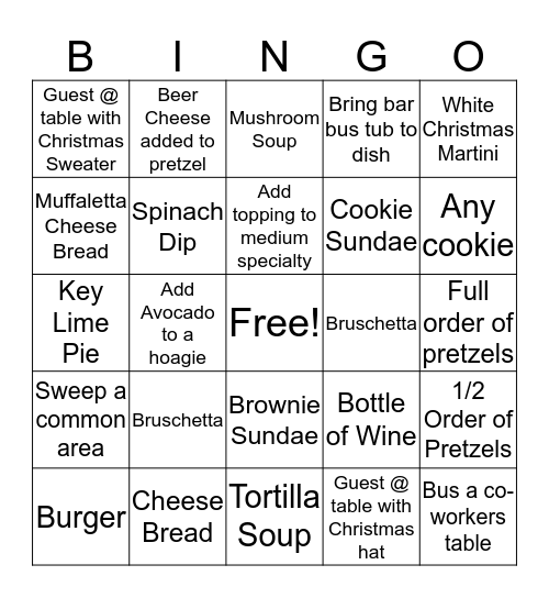 Mellow BINGO! Bingo Card