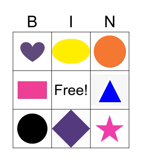 Shapes Bingo Card