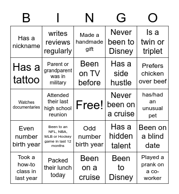 Hmmm Bingo Card