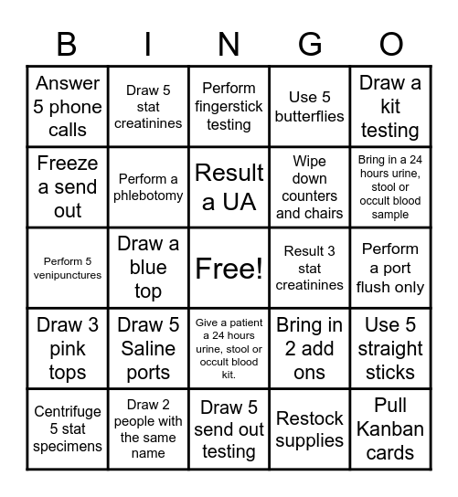 IMMC Lab Week Bingo Card