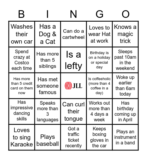 Ice Breaker Bingo Card